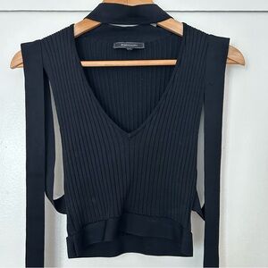 BCBG MAXAZRIA Black Wrap Crop Top